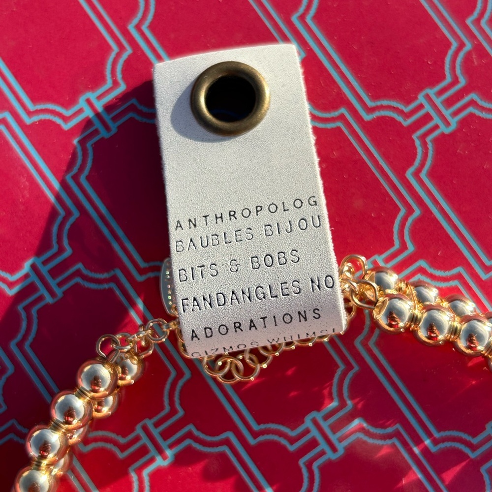 Anthropologie Gold Beaded Necklace - Picture 10 of 11